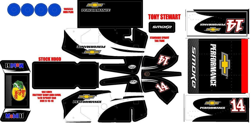 1RC SPRINT WRAP TONY STEWART THEME
