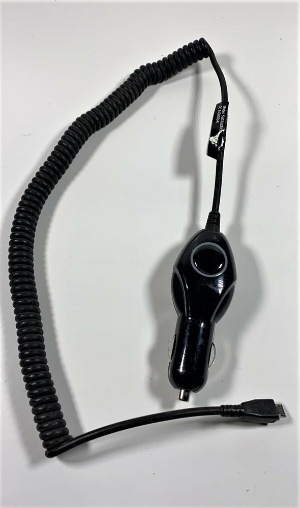 Universal Coiled Car charger with Micro-USB Connector - Black