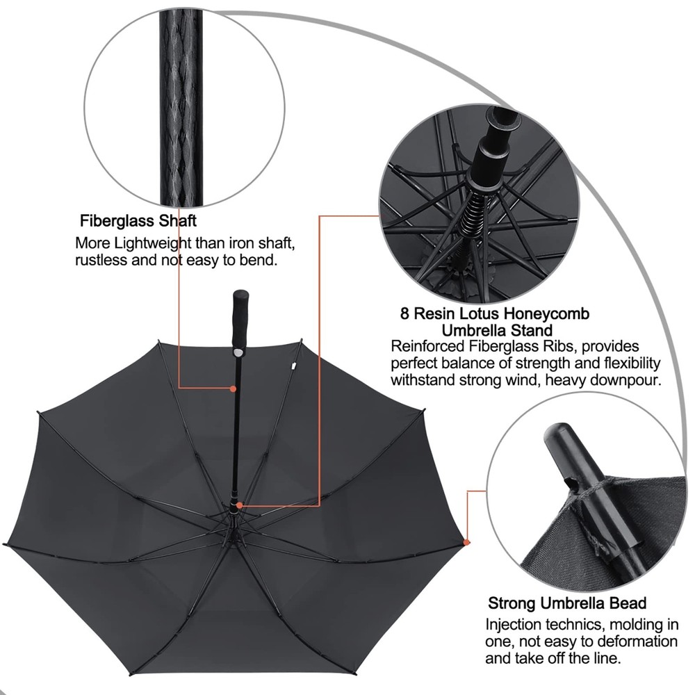 G4Free 62 Inch Automatic Open Golf Umbrella Oversize Extra Large