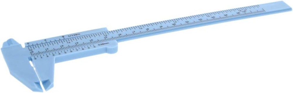 Precision Vernier Caliper 150mm - Durable Plastic Measuring Tool Blue