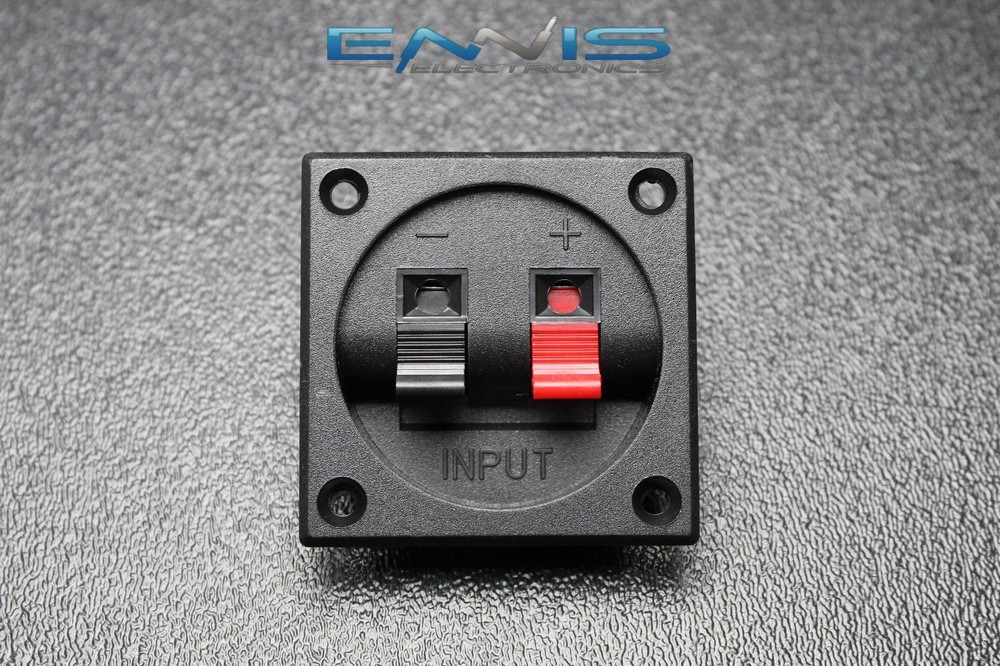 (1) SQUARE JACK TERMINAL CUP SCREW SPEAKER SUBWOOFER BOX SPRING LOADED TCSS