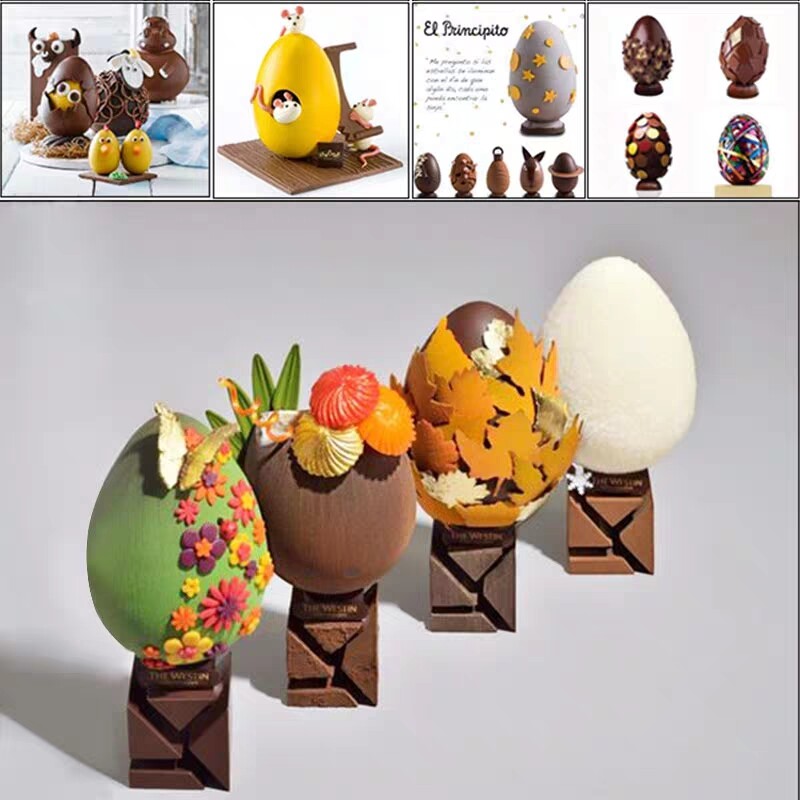 2 Cavities Polycarbonate Big Easter Eggs Chocolate Mold Ostrich Egg Candy Mould
