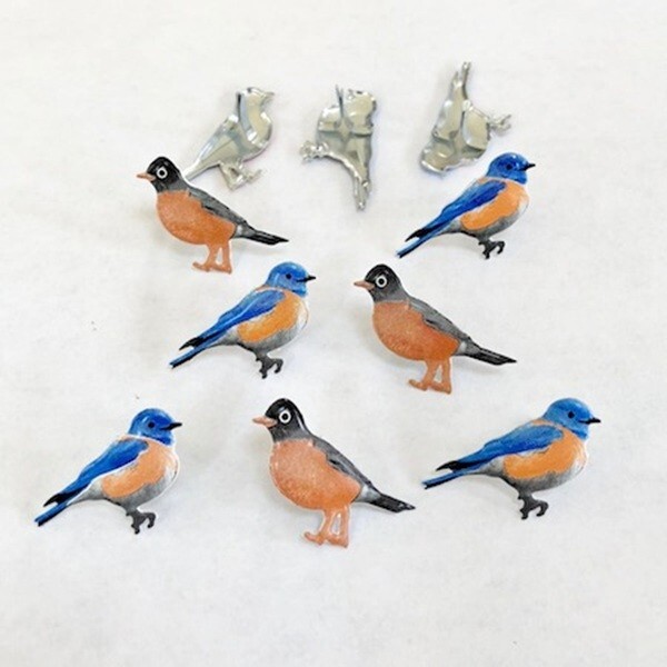 ROBIN SCRAPBOOKING DECORATIVE BRADS EYELET OUTLET 8 PCS
