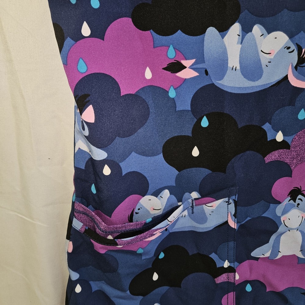 Disney Eeyore Scrubs 3 Pockets Size Small