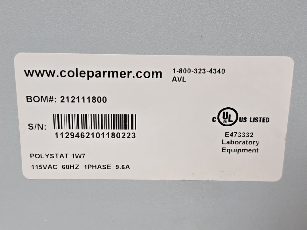 Cole Parmer Polystat Standard 6.5L Heating Circulating Bath