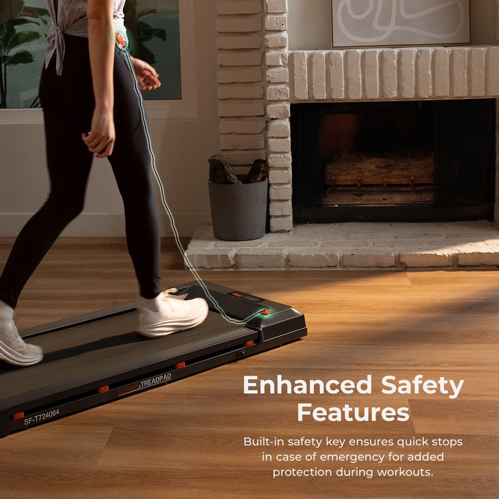 Smart Walking Pad Treadmill with Speed Remote Wifi Bluetooth Connection Compact