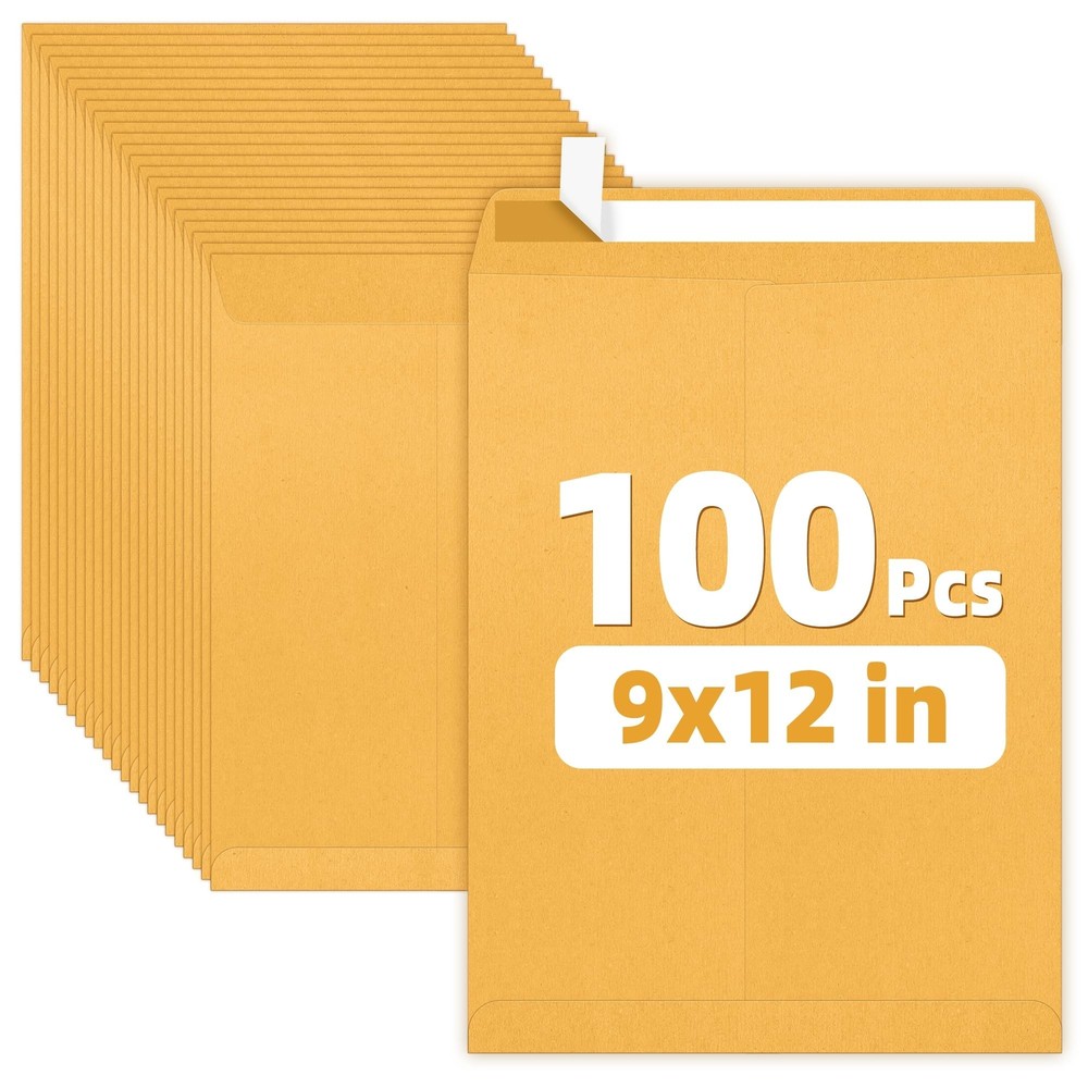 SUNEE 9x12 Envelopes Self-Seal Catalog Mailing Envelopes -100 Count, Ultra St...