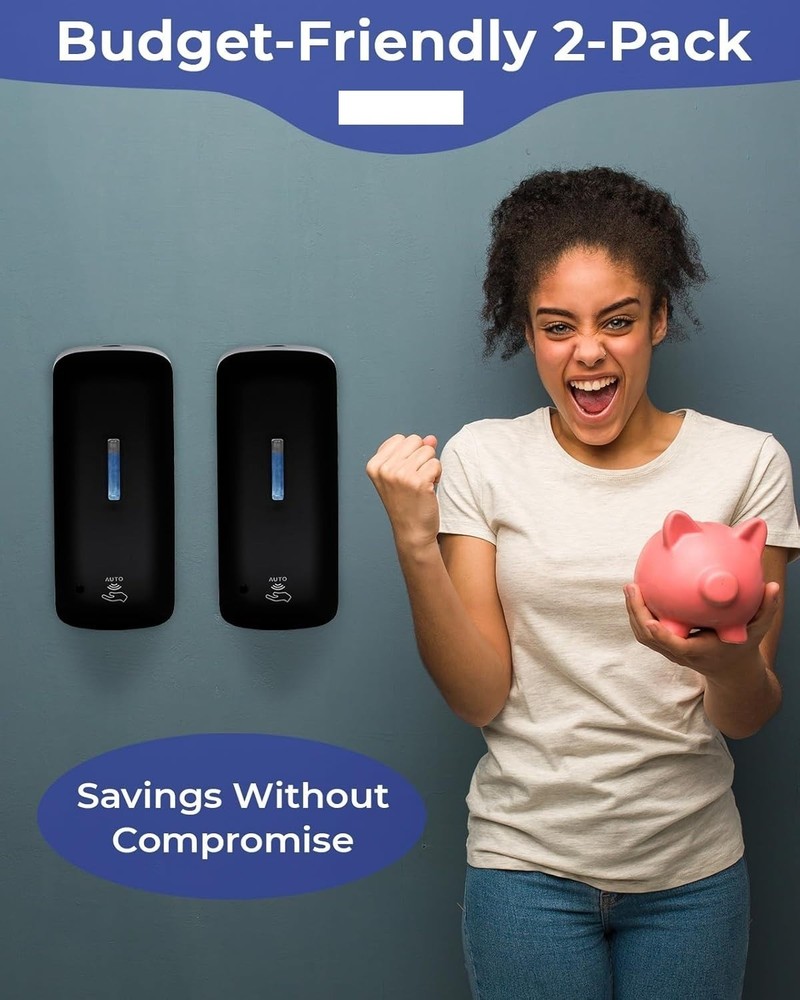 Automatic Soap Dispenser (2-Pack) with Extra Large 40 oz. Capacity (Liquid/Gel)