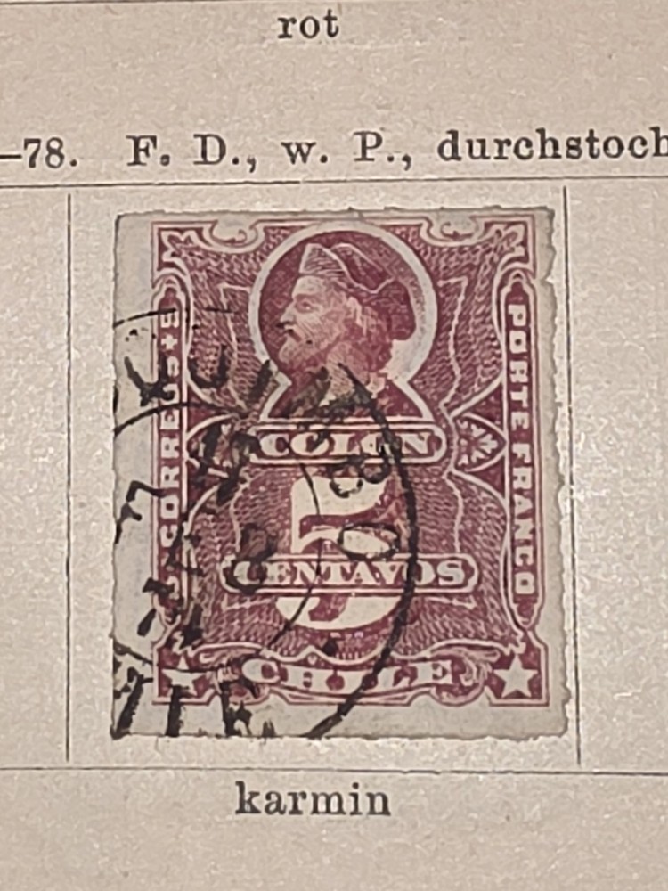 Foreign Chile 5c Stamp Used - #I382
