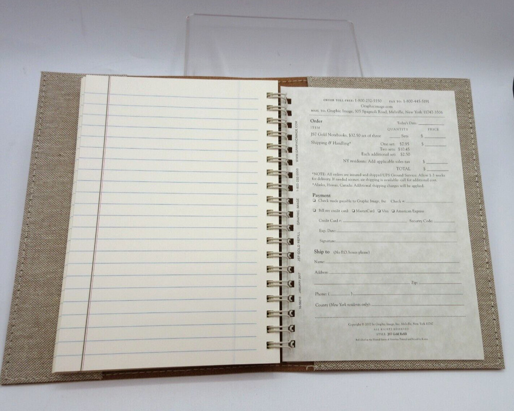 Metropolis Refillable Notebook 7" Leather Cover Spiral Insert Graphic Image Blk