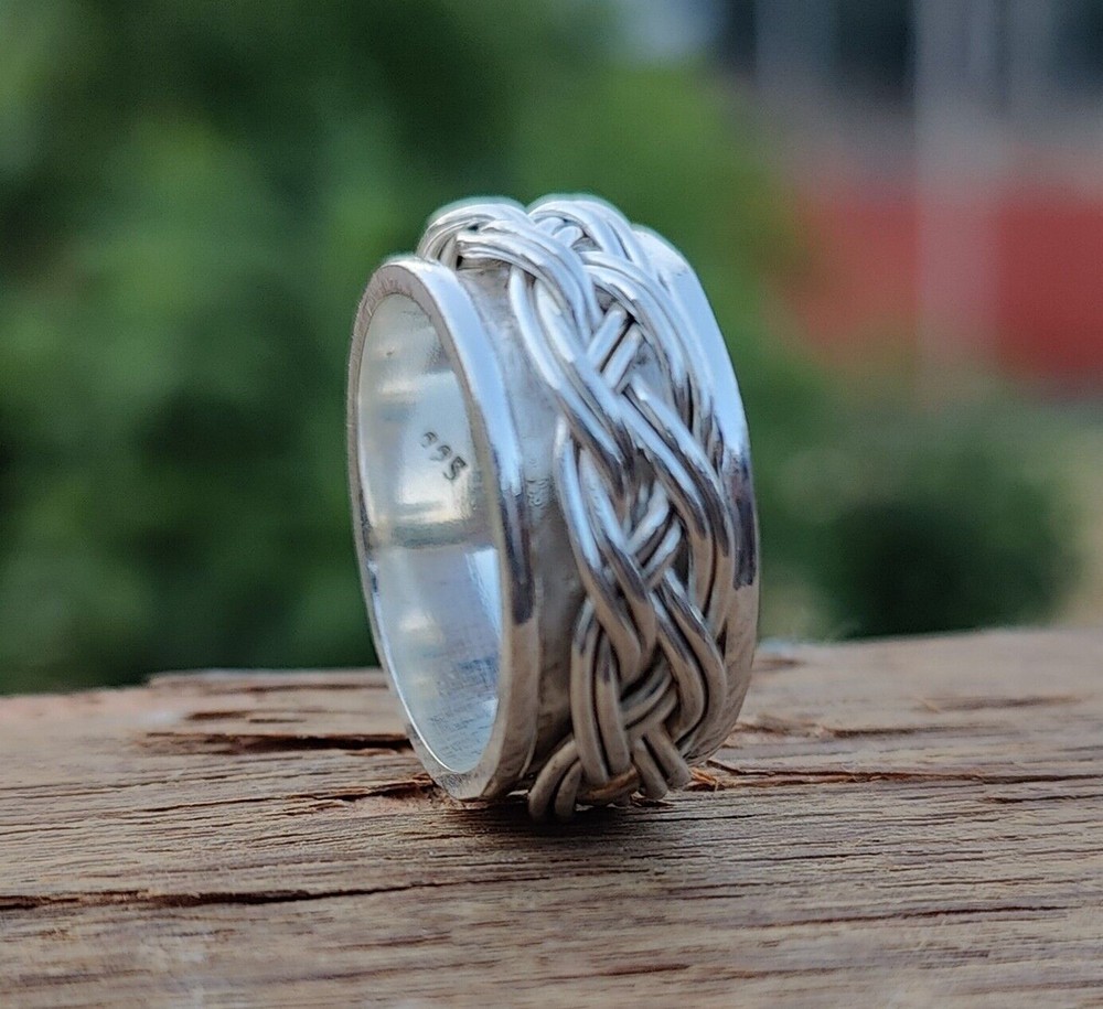 Solid 925 Sterling Silver Spinner Band & Meditation Handmade Ring All Size K-21