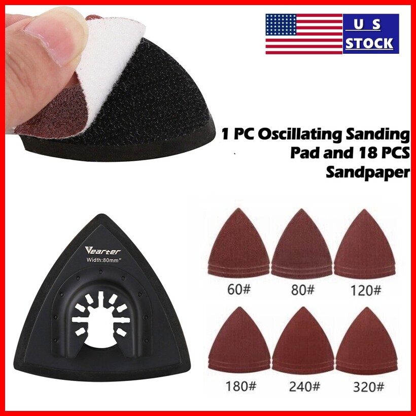 Oscillating Power Multi Tool 18 pcs Sanding Paper with Triangular Sanding Pad