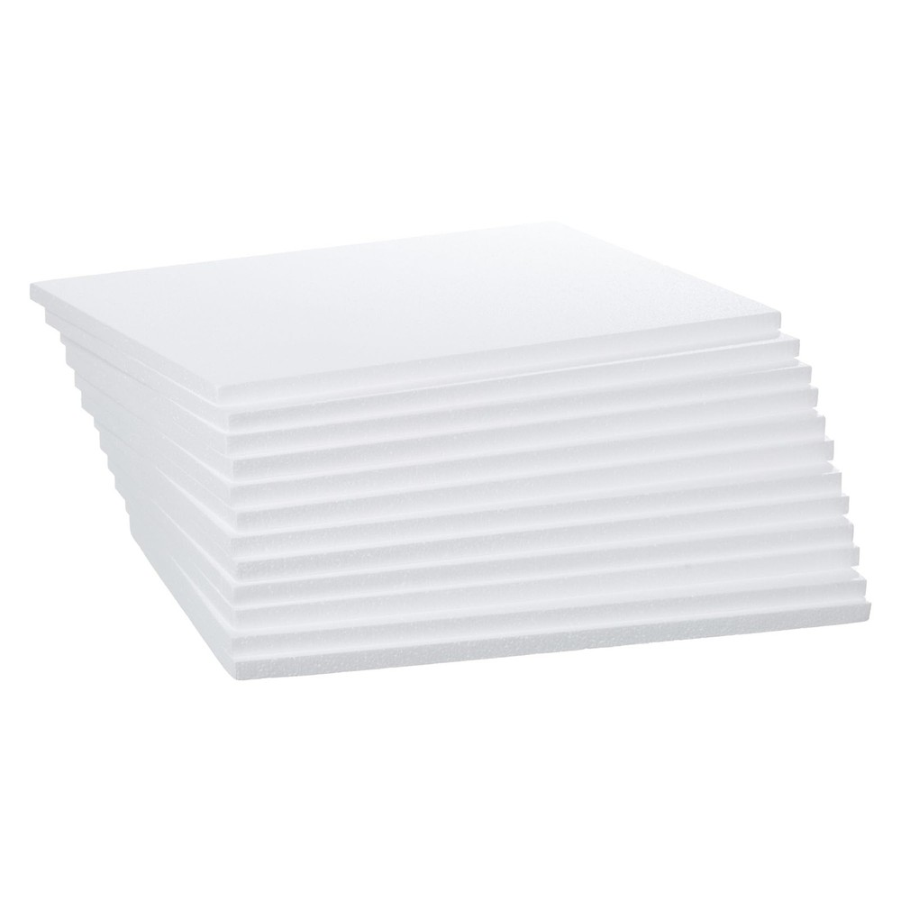 12 Pack Craft Foam Blocks 16X12X0.5in EPS Polystyrene Boards Rectangle for Ar...