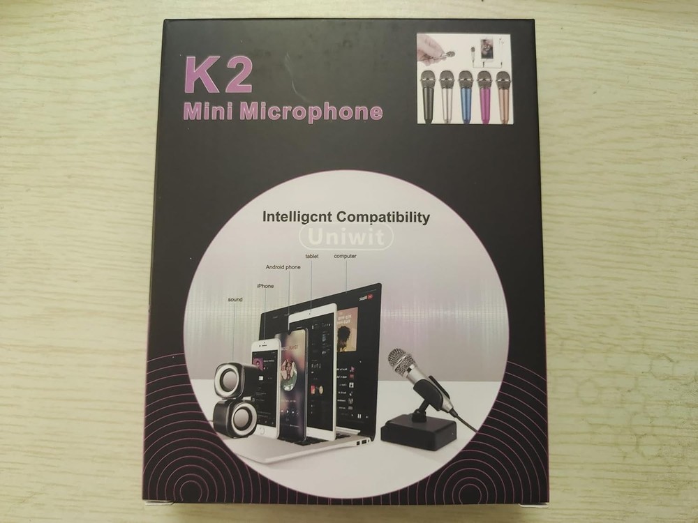 Mini Mic for iPhone, Android, Laptop – Vocal, Video, Podcast Use, Black