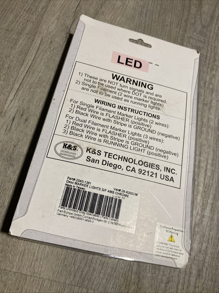 K&S Technologies LED universal Motorcycle Blinker Kit Chrome oblong NEW