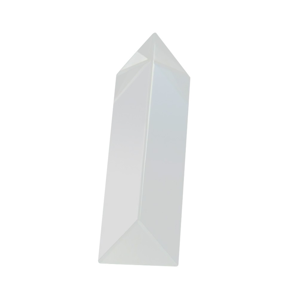 New 9cm Optical Glass Triple Triangular Prism Physics Teaching Light Spectrum E