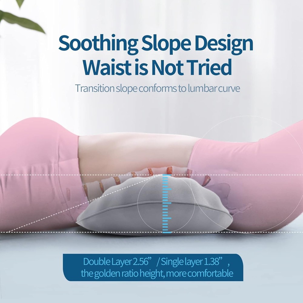 RESTCLOUD Adjustable Lumbar Support Includes a removable pad, Moon Grey