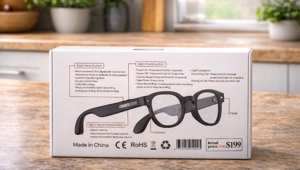 AiMB-S1 AI Glasses Black Bluetooth Smart Glasses
