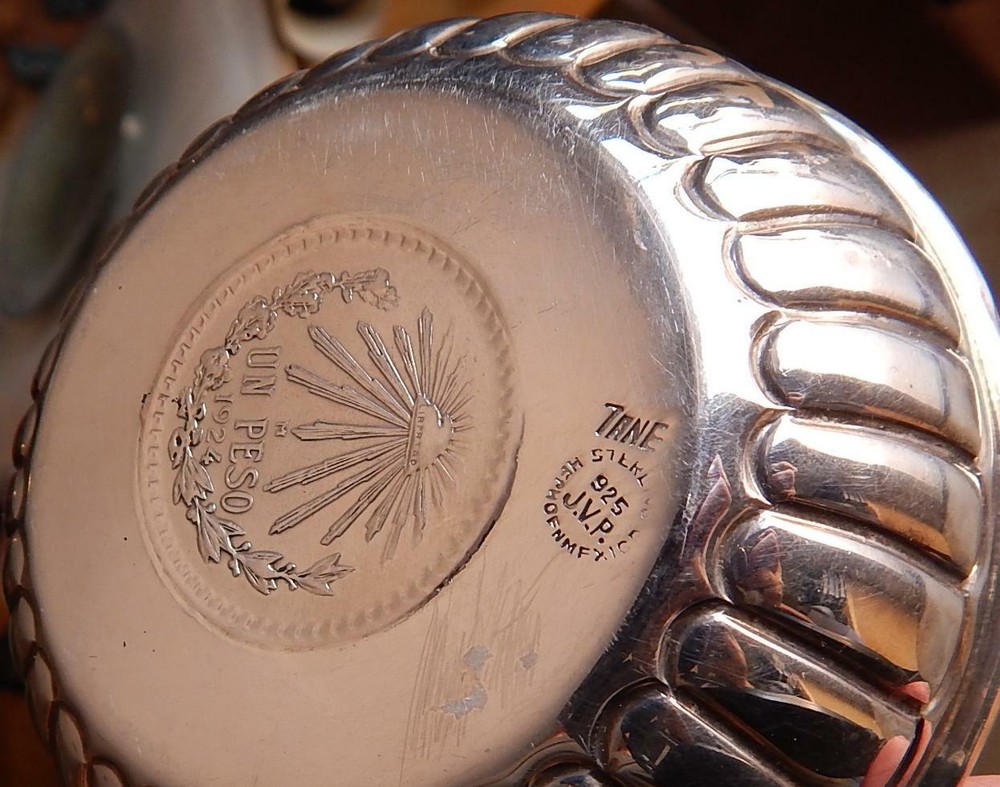 Mexican Sterling Wine Tasting Cup with Embedded Peso