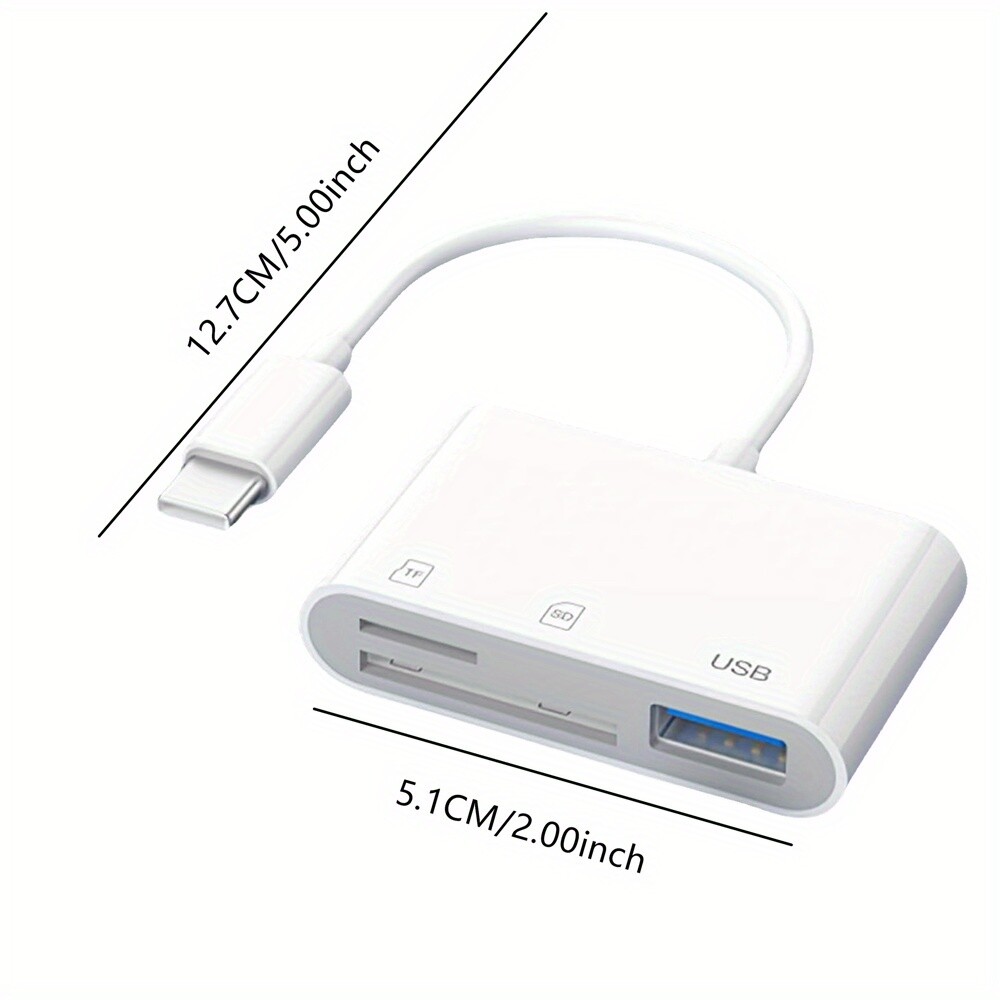 3 in 1 Type C USB OTG Adapter SD/TF Memory Card Reader for iPhone15 Pro Max 15+