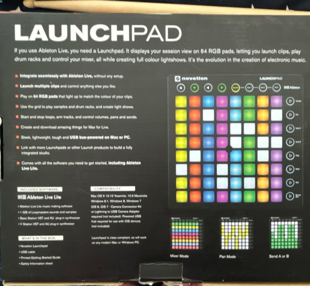 Novation Launchpad 64 RGB Pad Controller USB Compatible with Software Included