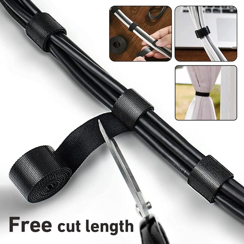 164ft x 1/2 inch Reusable Fastening Cable Ties, Hook and Loop Roll, Self-Grip...