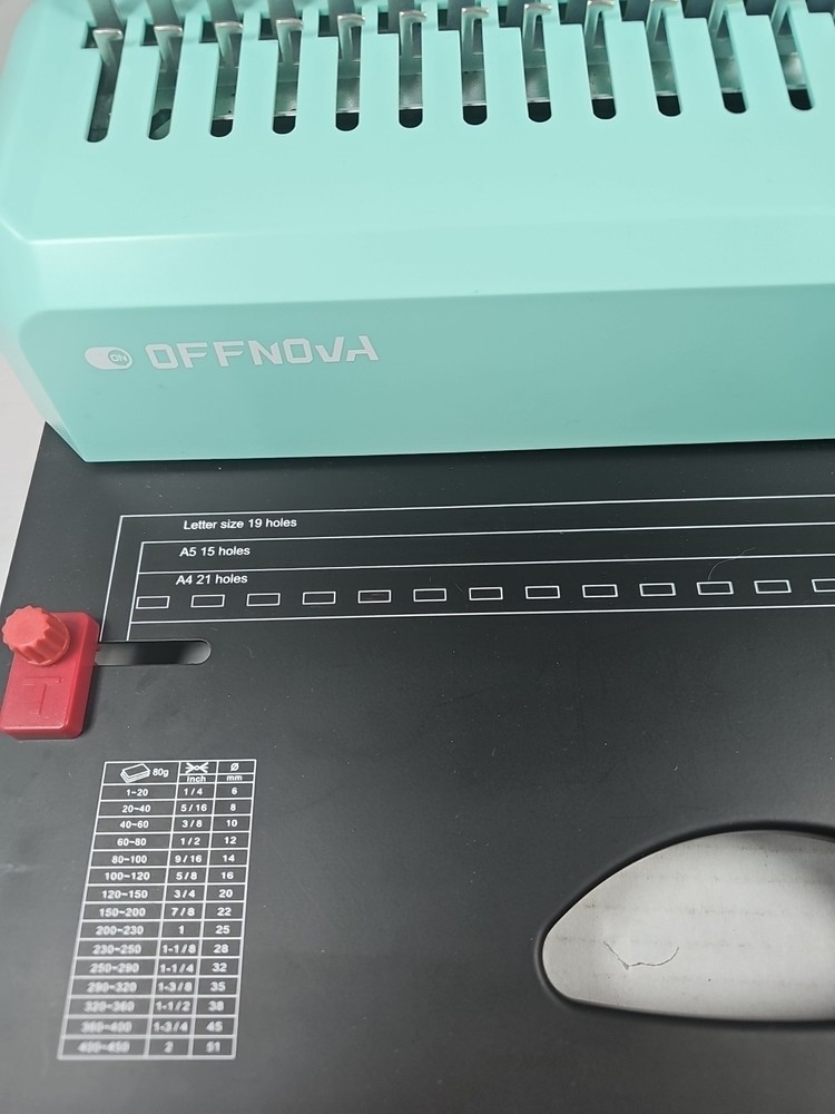 Offnova, Binding Machine, 21-Hole 450 Sheets Paper Comb Punch Binder Machine