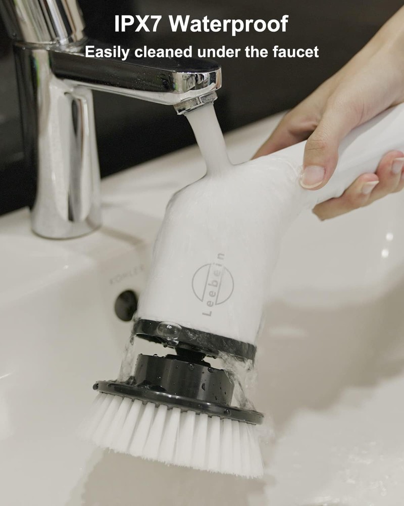 Electric Spin Scrubber, Cordless Cleaning Brush with 8 Replaceable Brush Head...