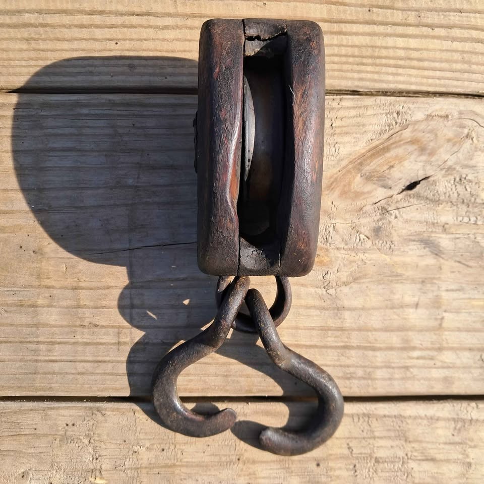 Antique Wood Block Pullies, 2