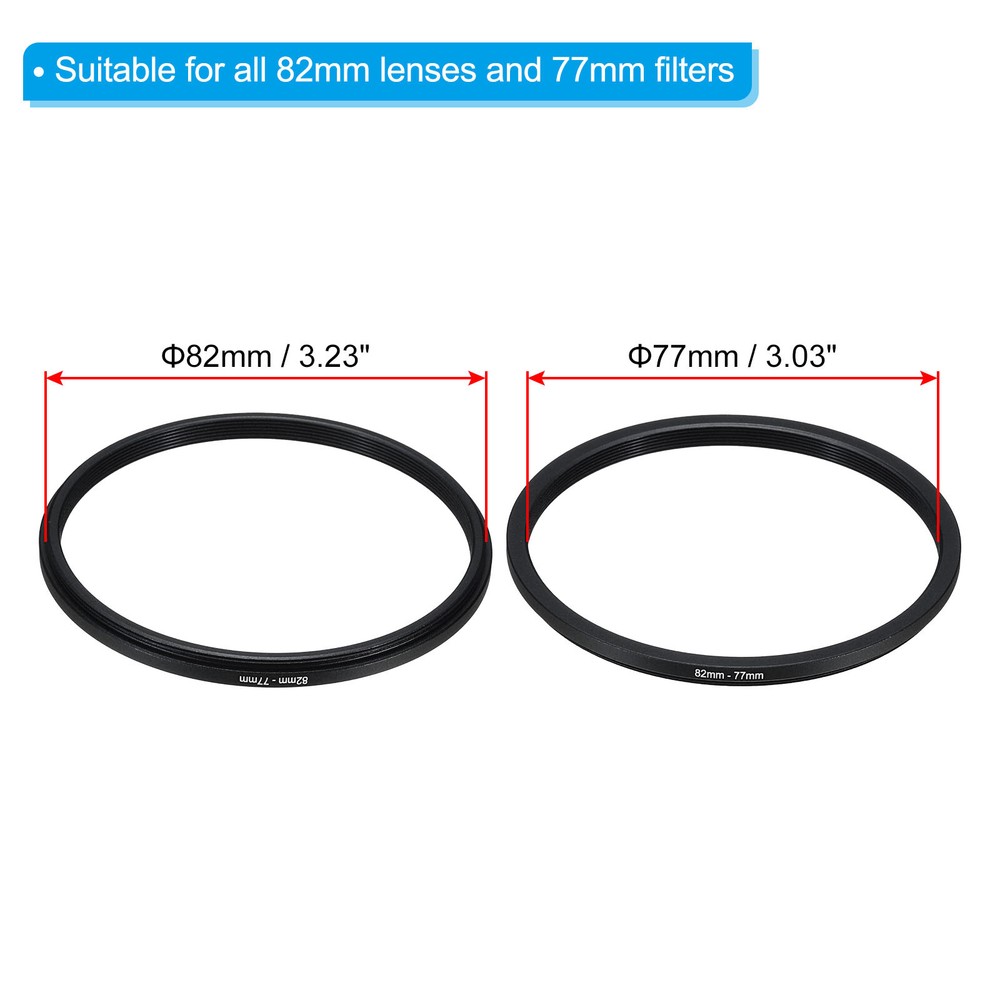 82mm-77mm Step Down Ring Camera Lens Filter Adapter Ring Filter with Cloth