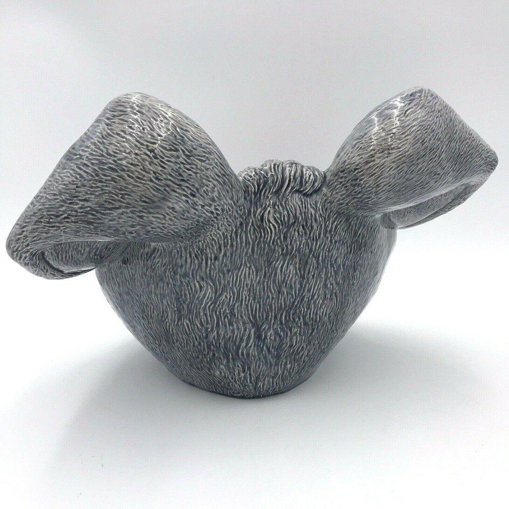 Crazy Rabbit Face Head Easter Dish Bowl Planter Server 9"