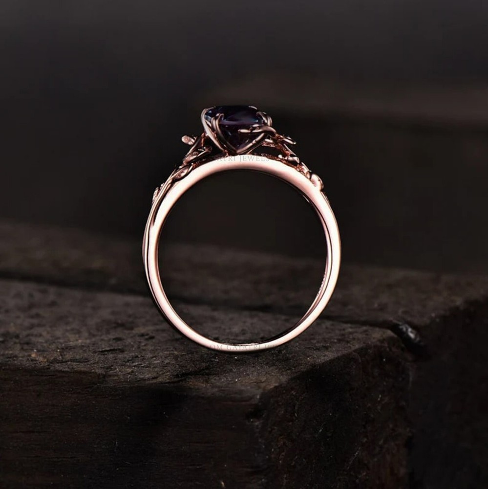Natural Moss Agate Ring, 925 Sterling Silver, Leaf Twig Ring- All Size