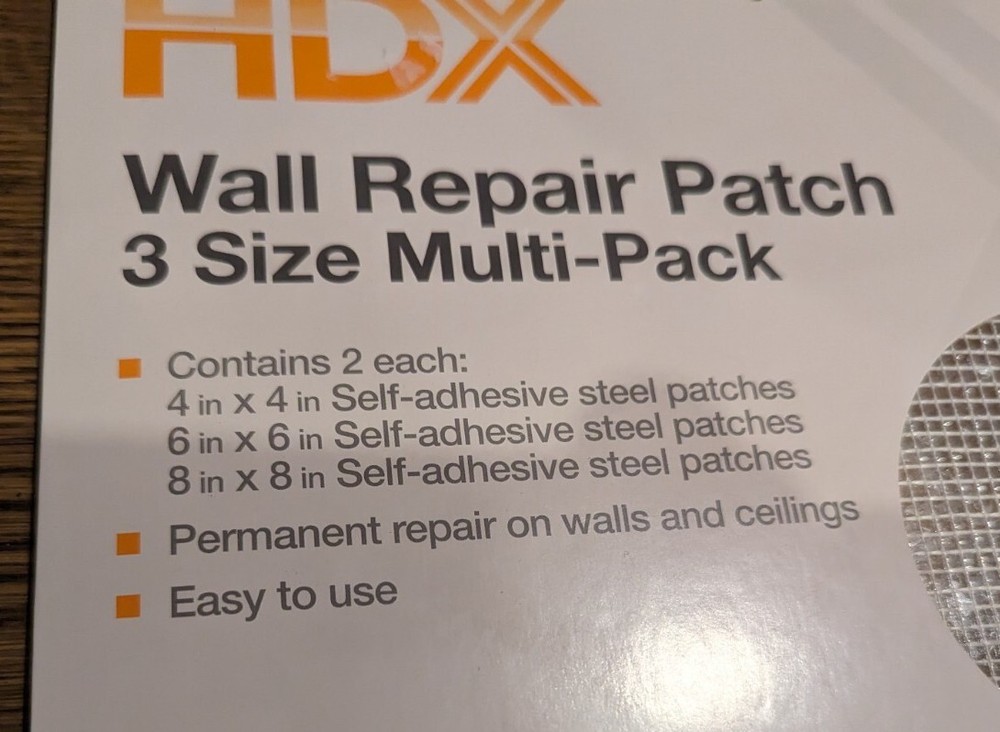 HDX WALL CEILING REPAIR - 6 PATCHES 3 SIZE MULTI PACK FOR QUICK & EASY FIXES