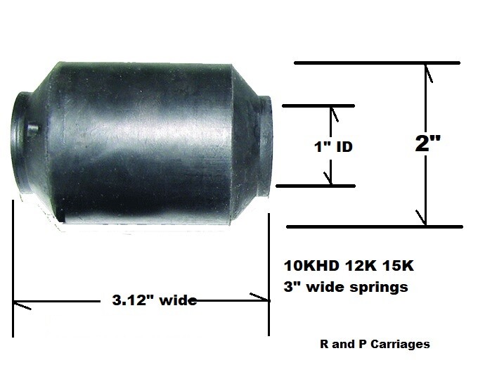 1" Rubber Spring Bushing for 3" Leaf Spring Dexter 10KHD 12K 2" OD, 1" ID, 14-69
