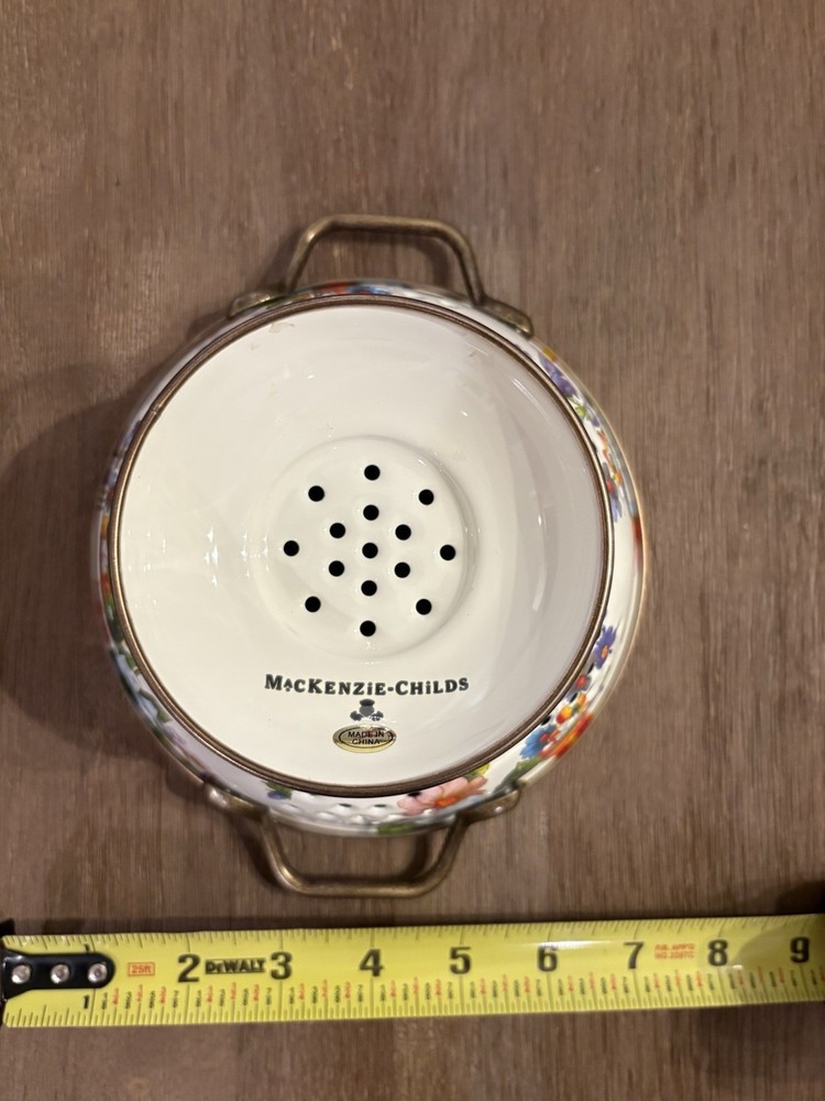 MacKenzie-Childs Floral Colander w/ Handles (Decorative & Functional)