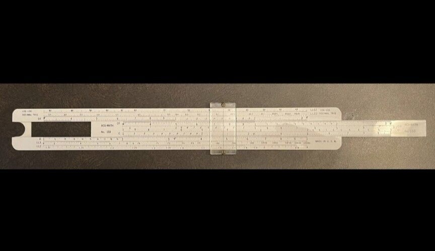 ACU-MATH Ruler No. 150 Trigonometry Professional Slide w/ Case Mannheim Vintage
