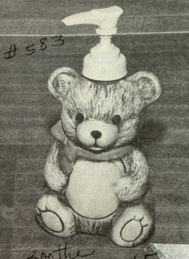 VINTAGE BOOTHE CERAMIC MOLD #TEDDY BEAR SOAP DISPENSER