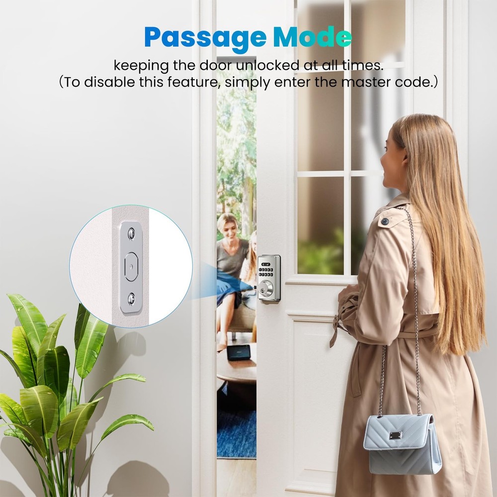 Keyless Entry Door Lock Deadbolt with Keypad, Digital Smart Locks with Code, ...