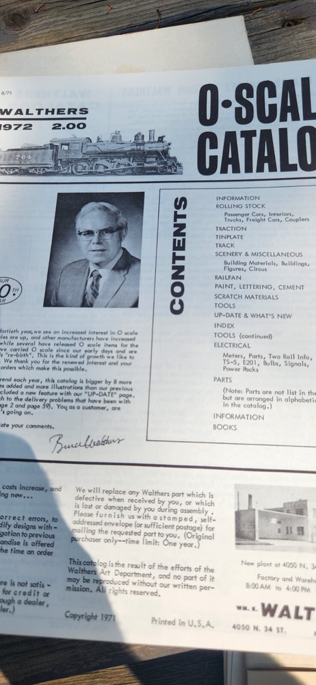 Walthers O Scale Catalog 1972