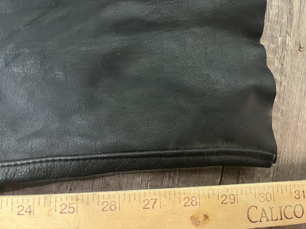 HARLEY DAVIDSON MOTORCYCLE BLACK LEATHER CHAPS & VEST Size Medium