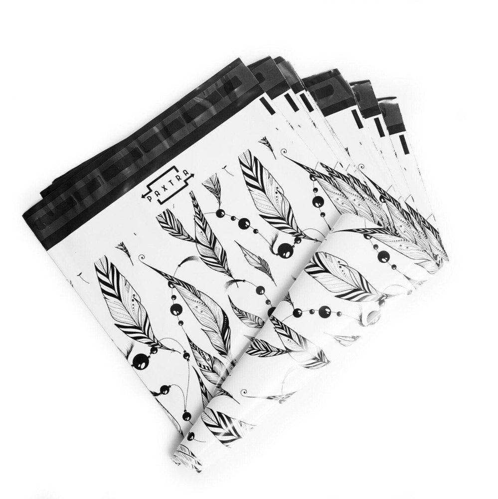 50 polymailers plastic envelopes boho print beads feathers printed mailers