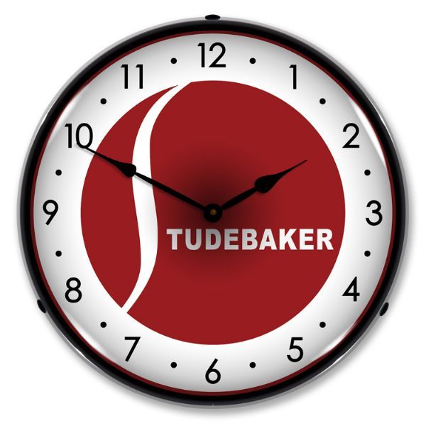 NEW STUDEBAKER RETRO ADVERTISING L.E.D. BACKLIT LIGHTED CLOCK - FREE SHIPPING*