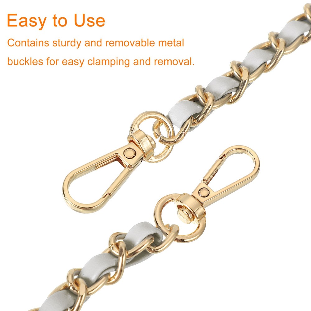 Purse Strap, 24" Leather for Shoulder Strap (Silver, Gold)