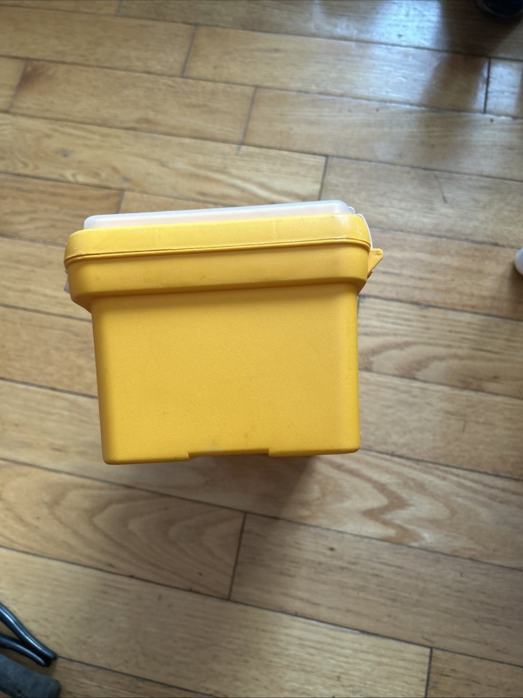 Zag Plastic Tool Box 12.5” Vintage Yellow Two Compartments