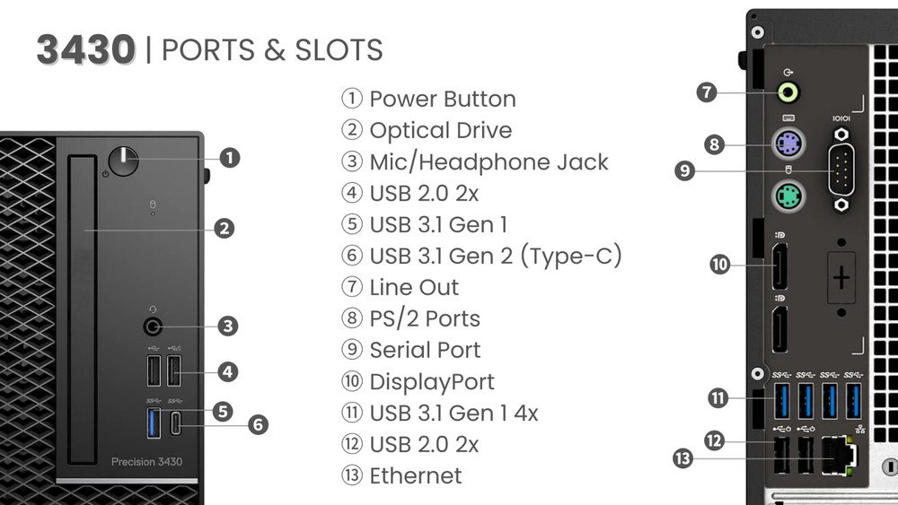 Dell Precision 3430 SFF Barebone PC - Add your own CPU - RAM - Storage