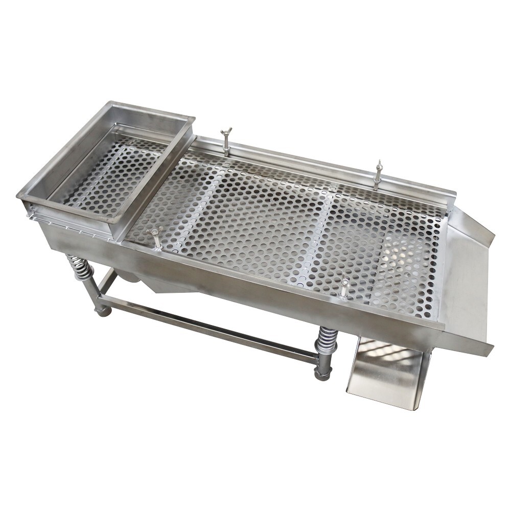One Layer Small Stainless Steel Linear Vibrating Screen 12mm Sieve Deck Shaker