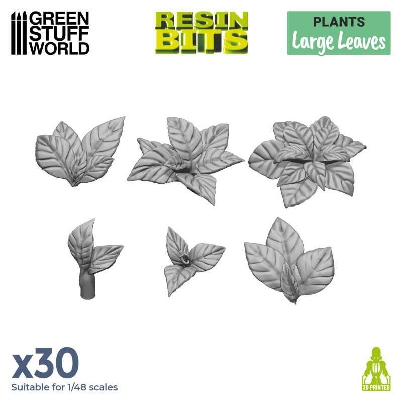 3D printed set - Large Leaves - Resin 40K Sigmar Decor Modelling Wargames
