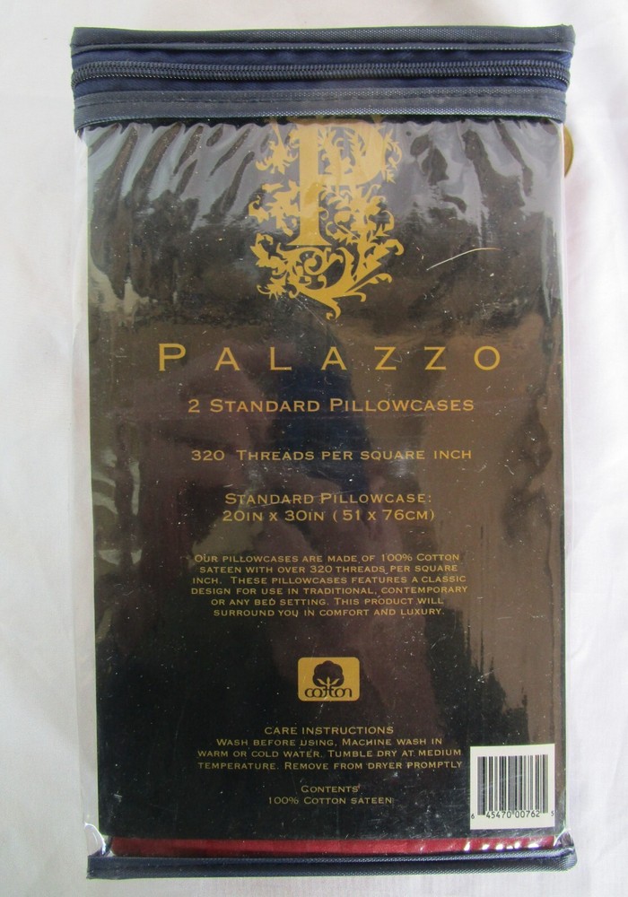 PALAZZO Two Standard Pillowcases 320 Threads Per Square Inch