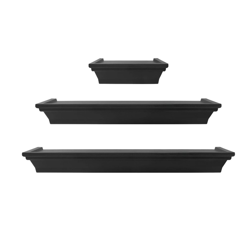 Mainstays Decorative Shelf Set - 3 Pieces Black