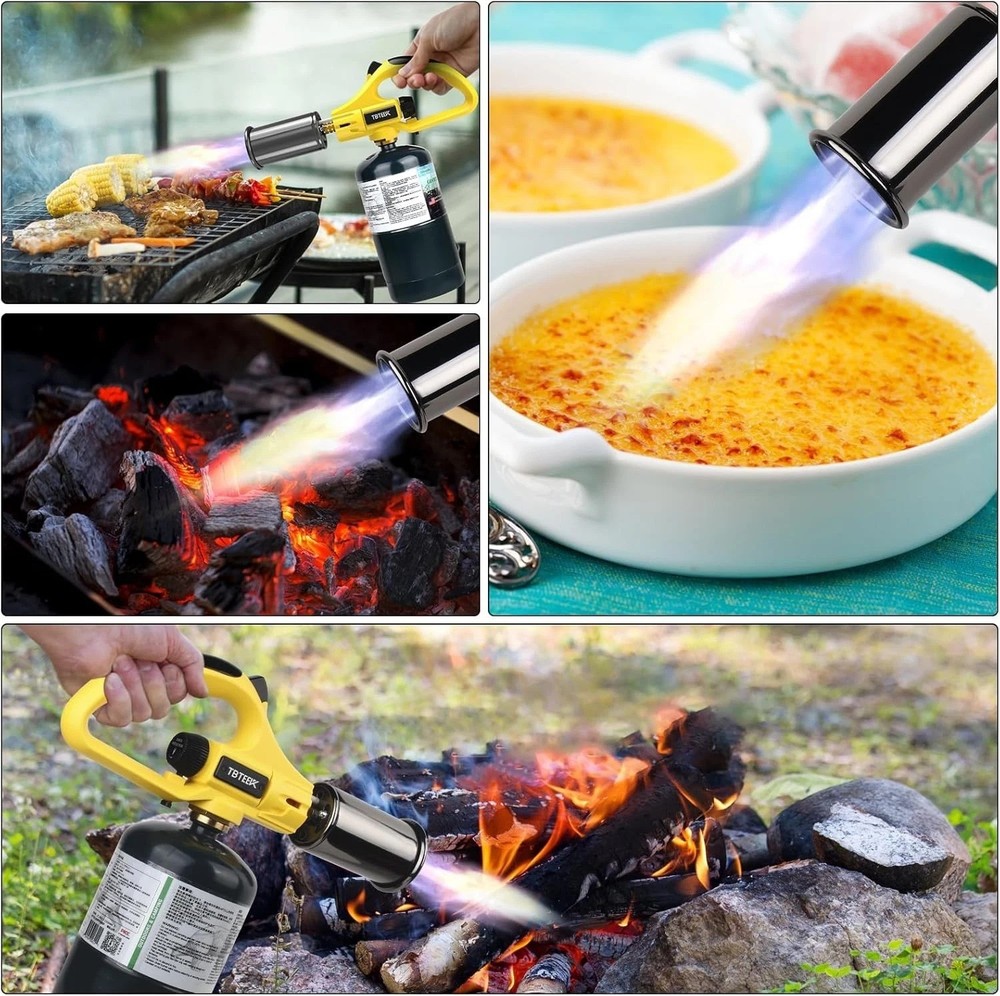 Multi-Use Propane Torch with Continuous Flame Mode—Sear, Roast, and Grill Safely